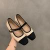 Square Head French Mary Jane Shoes Women Flat Shoes Women Summer New Fashionable and Versatile Soft Soled Beanie Shoes