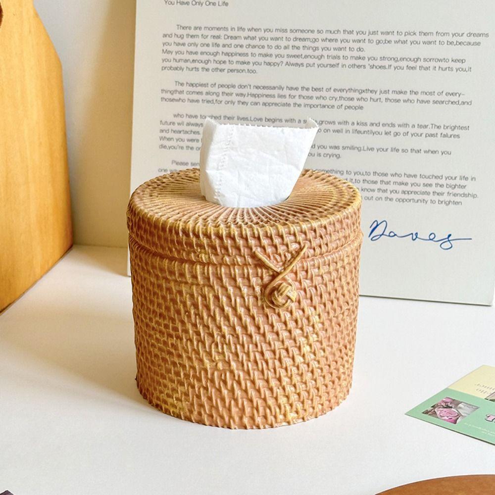 Декоративная имитация плетеной коробки для салфеток Винтажный диспенсер для туалетной бумаги Держатель для бумажных салфеток Ванная комната