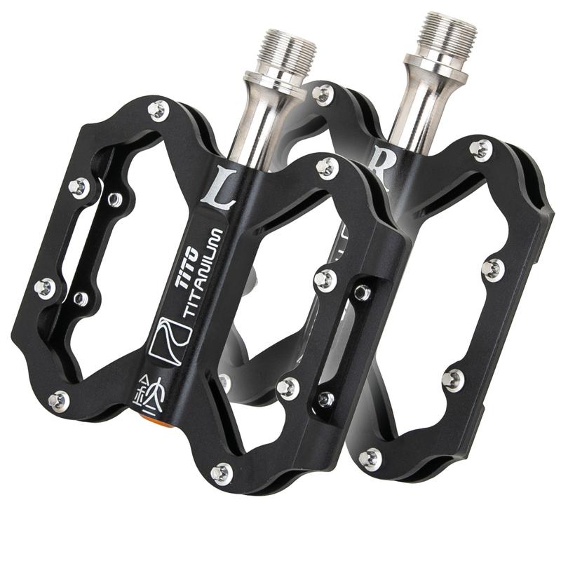 TiTo Titanium Ultralight Pedal Bicycle Pedal Titanium Alloy Axis Bike Pedals MTB Cycling Titanium Bike 1 Pair Titanium Pedal
