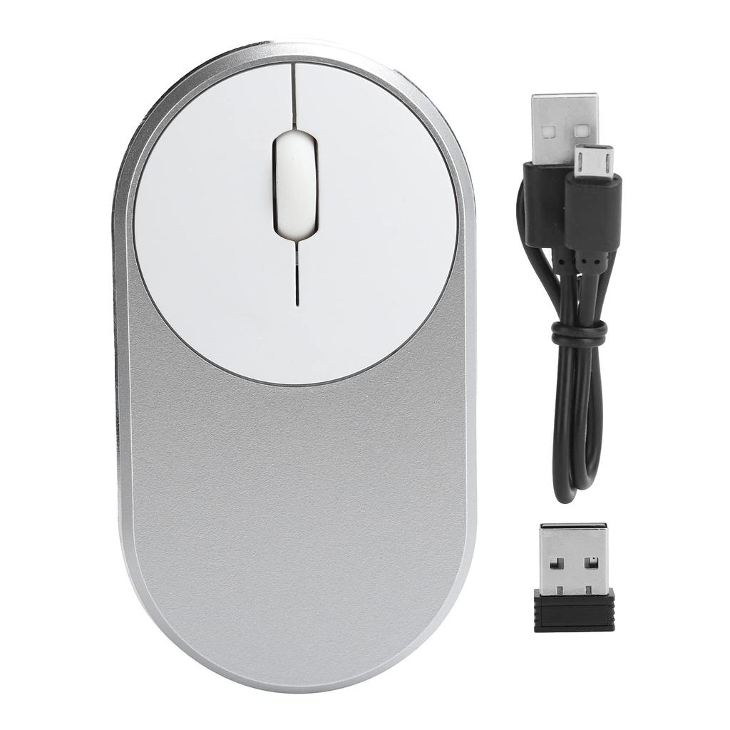 Wireless Rechargeable Bluetooth Optical USB Mouse for Desktop Laptop PC Computer 2.4Ghz (Silver)