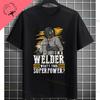 Funny My Thoughts Are Dirty But My Welds Are Clean Slogan Graphic Printed Tshirt Casual Shortsleev Pure Cotton Humor Style Tee