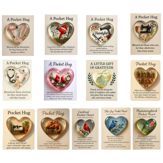 Pocket Hug Token for Hairstylists Heart Shaped Acrylic Keepsake with Mini Hair Tools Stylist Appreciation Gifts