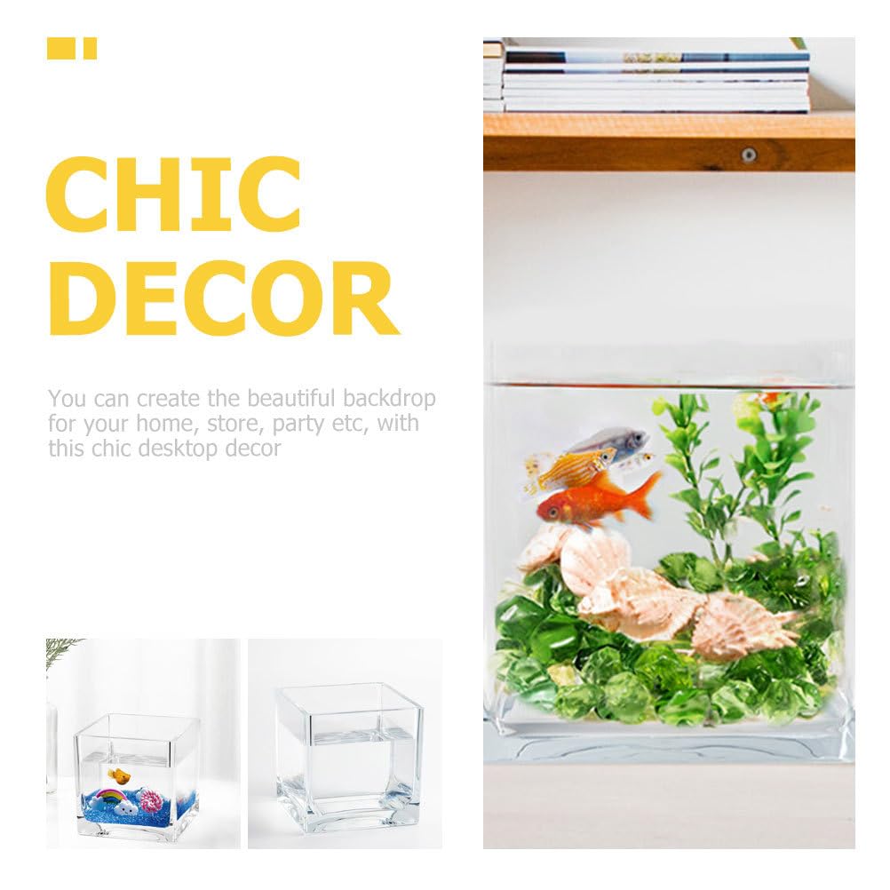 POPETPOP Mini Plastic Fish Bowl for Betta Fish Tanks, Small Fish Bowl, Tank Bowl, Unbreakable Goldfish Bowl