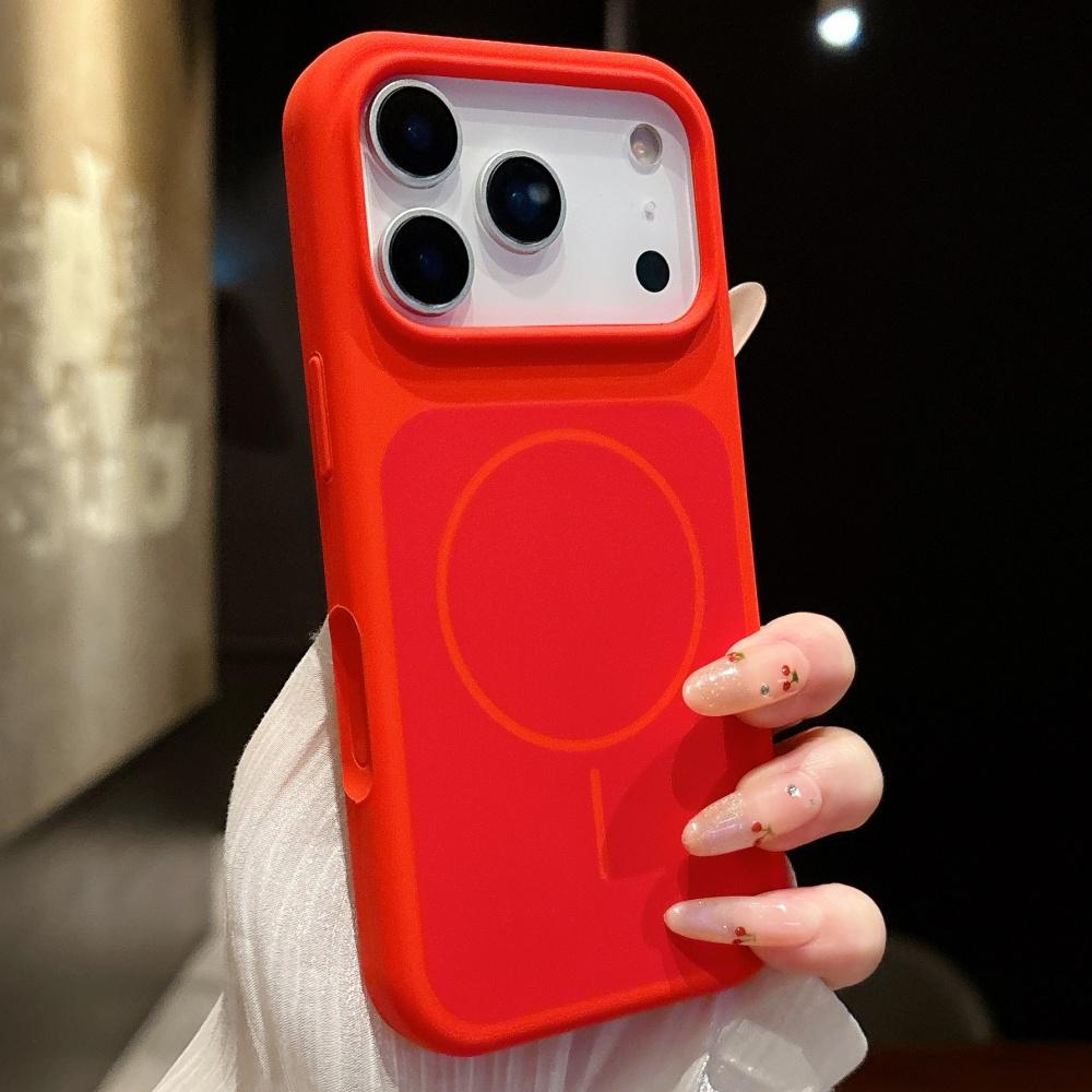 Умная сенсорная кнопка из жидкого силикона для чехла MagSafe для iPhone 13 14 15 Plus 16 17 Pro Max Air Флуоресцентный Контрастный Цвет Чехол