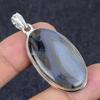 Tube Agate Gemstone Handmade 925 Sterling Silver Jewelry Pendant 2.05" c1Y97