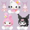 Sanrio Hello Kitty Pochacco Cinnamoroll Kuromi My Melody Pom Pom Мини Строительные Блоки 3D Модель Детские Кирпичики Фигурка Игрушка