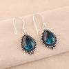 Blue Apatite Gemstone Earrings 925 Sterling Silver Handmade Jewelry Gift For Mom EE-164-15