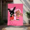 Bunny Flannel Blanket Soft Warm All-Season Throw, Design for Camping, Car Travel, Hiking Sofa, Bed, Office Perfect Gift for Parties