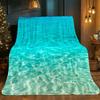 [Бирюзовый океанский плед] 1 шт. Фланелевый плед с принтом бирюзовых океанских волн - Легкое мягкое покрывало на все сезоны