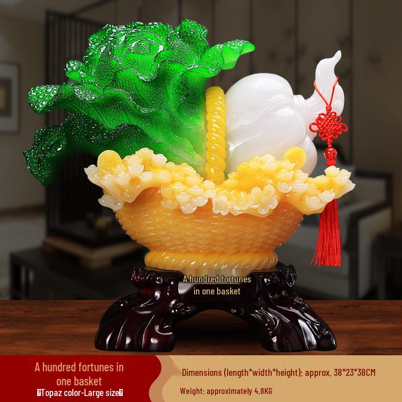 Креативная фигурка из смолы «Сто богатств» в виде капусты - подарок для дома и офиса