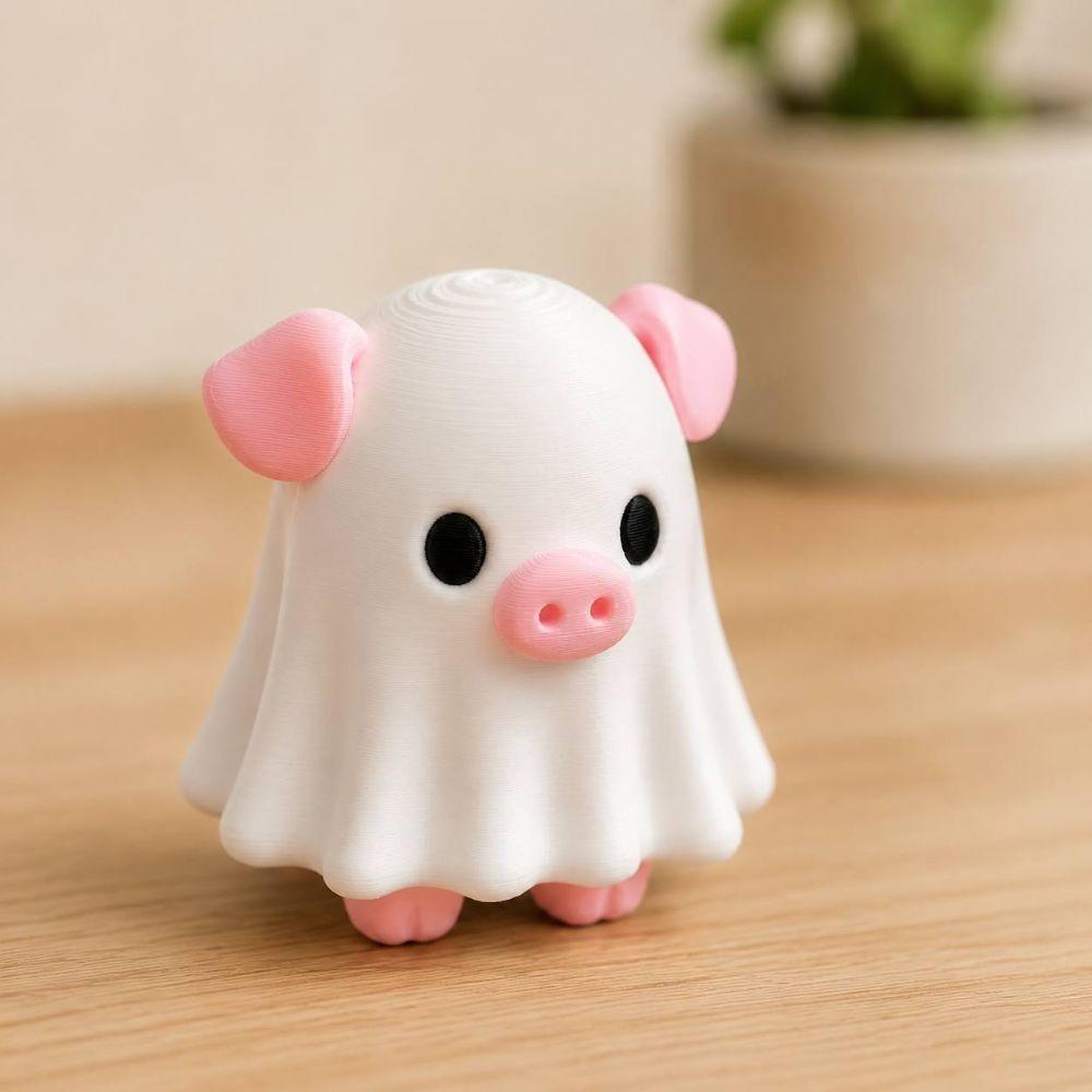Hand Painted Ghost Figurine 3D Printed Tabletop Decor Halloween Ornament Halloween