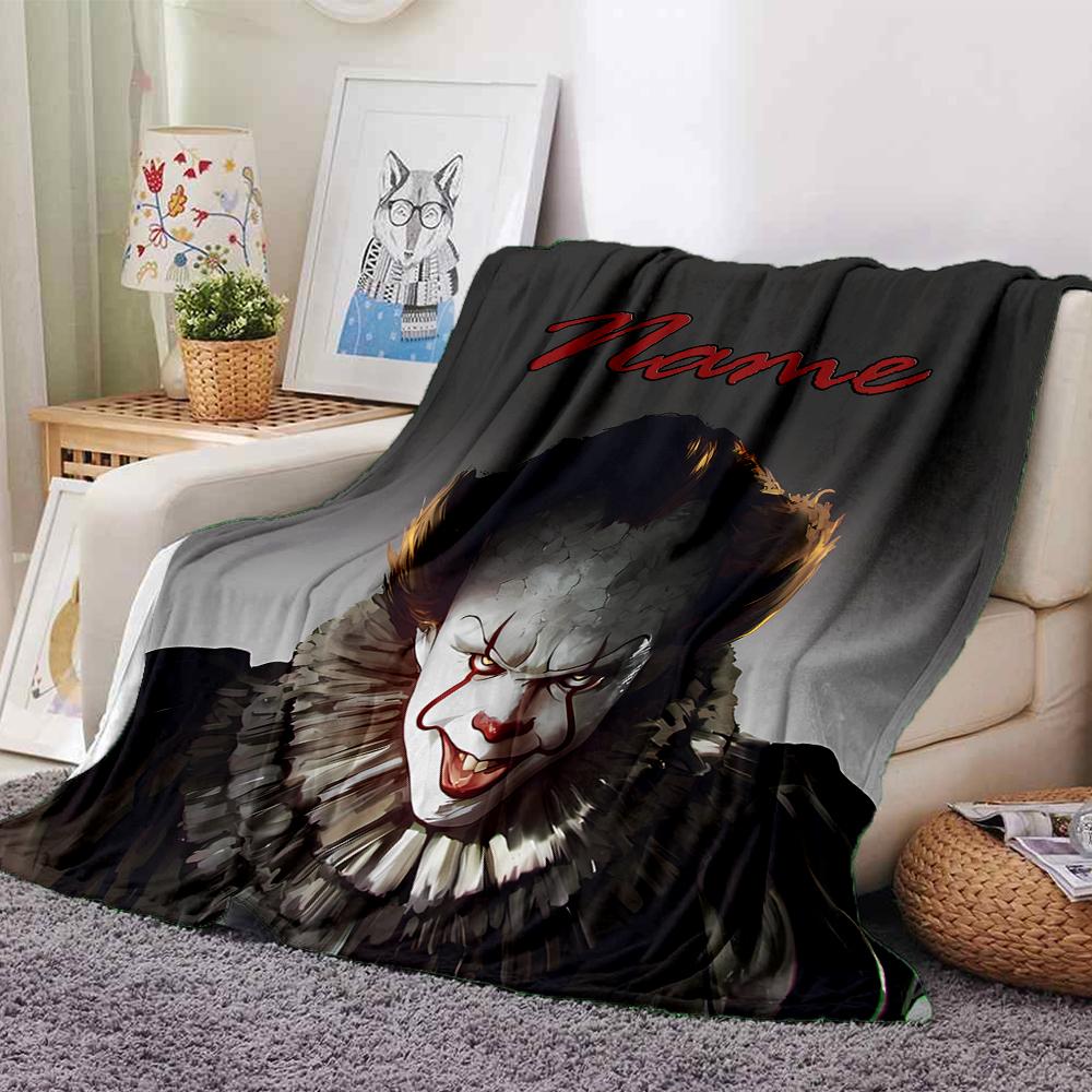 Customiz Name Personality Pennywise the Dancing Clown Blanket Soft &Warm Sofa Office Bed Travel Lunch Break Blanket, Gift Suitable All Seasons