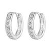 Rockyu Earrings Ladies Silver 925 Hoop Earrings Cubic Zirconia Smaller Hoop Earrings Rhodium Plated Gift Birthday Present