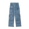Женские джинсы Design Sense Niche Workwear, ретро-брюки с несколькими карманами, прямые свободные повседневные брюки