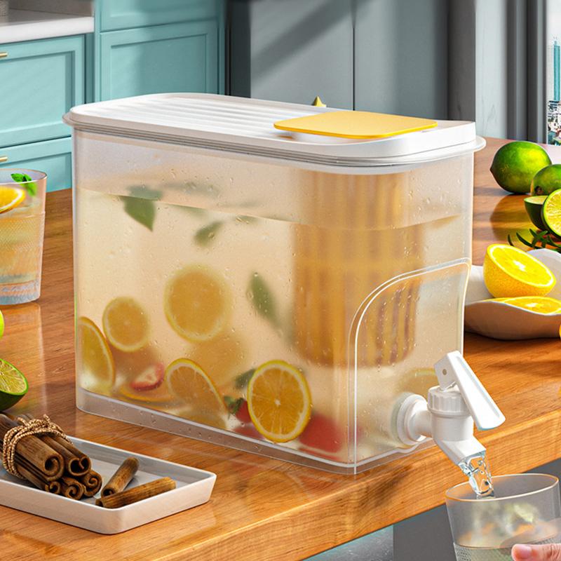 Кувшин для воды большой емкости с краном для холодильника, для хранения холодных и горячих напитков, пластиковый кувшин для сока, холодного чая, кухонного домашнего использования, набор коробок для льда