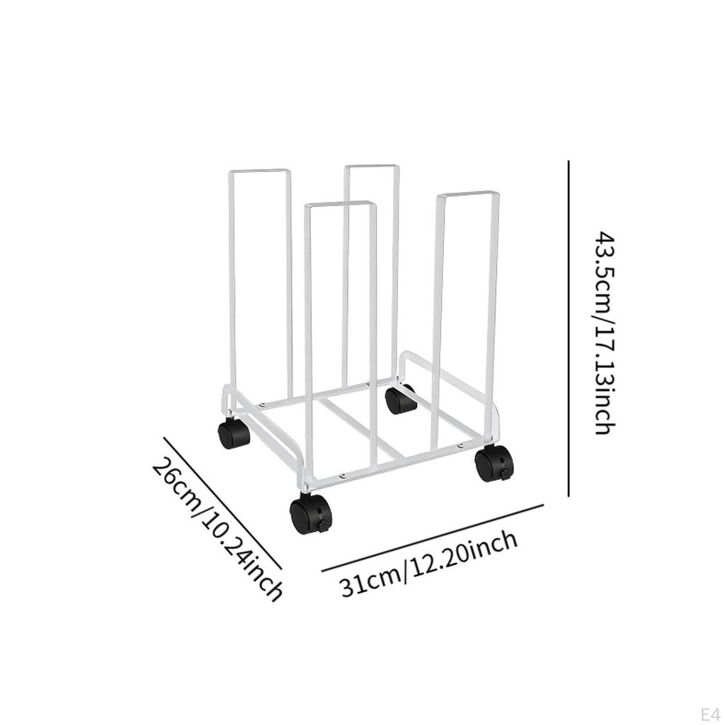 Тележка для хранения картона с колесами 31 см x 26 см x 43,5 см Многоцелевая мобильная картонная стойка с металлическим каркасом