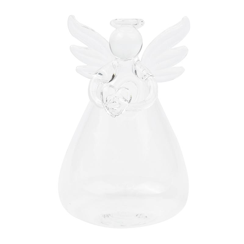 1 шт., прозрачная стеклянная ваза для цветов в форме ангела, подвесная ваза для растений, садовый декор