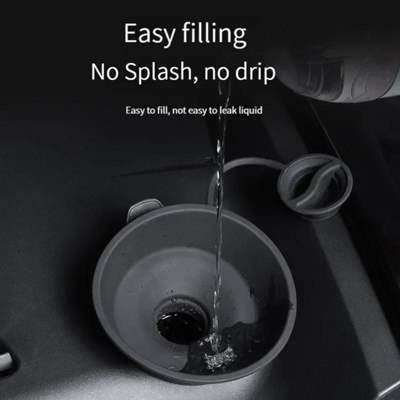 For Tesla Model 3 Y Car Windshield Wiper Arm Hole Protective Cover Water Fluid Lid Cap Inlet Bottle Reservoir Tank Funnel