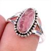 Natural Rhodochrosite Gemstone 925 Solid Sterling Silver Jewelry Ring S.8 J6D28