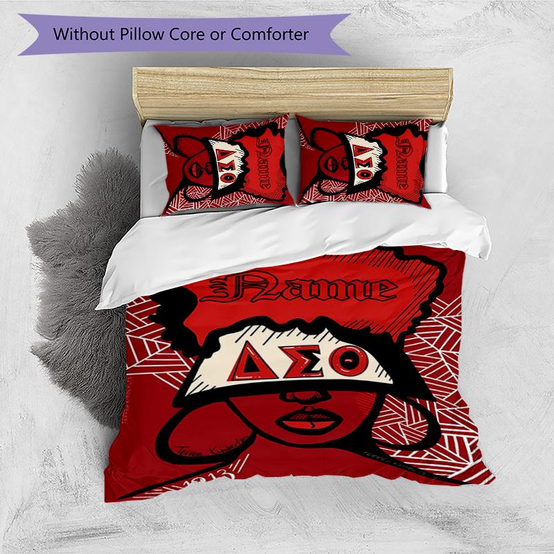 3pcs Custom Name Delta Sigma Theta Bedding Set Duvet Cover Closure Includes 1 Duvet Cover & 2 Pillowcases for All Seasons Bedroom Decor