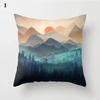 Abstract Watercolor Blue Ocean Mountain Print Pattern Cushion Cover for Home Living Room Sofa Decoration Throw Pillow Pillowcase