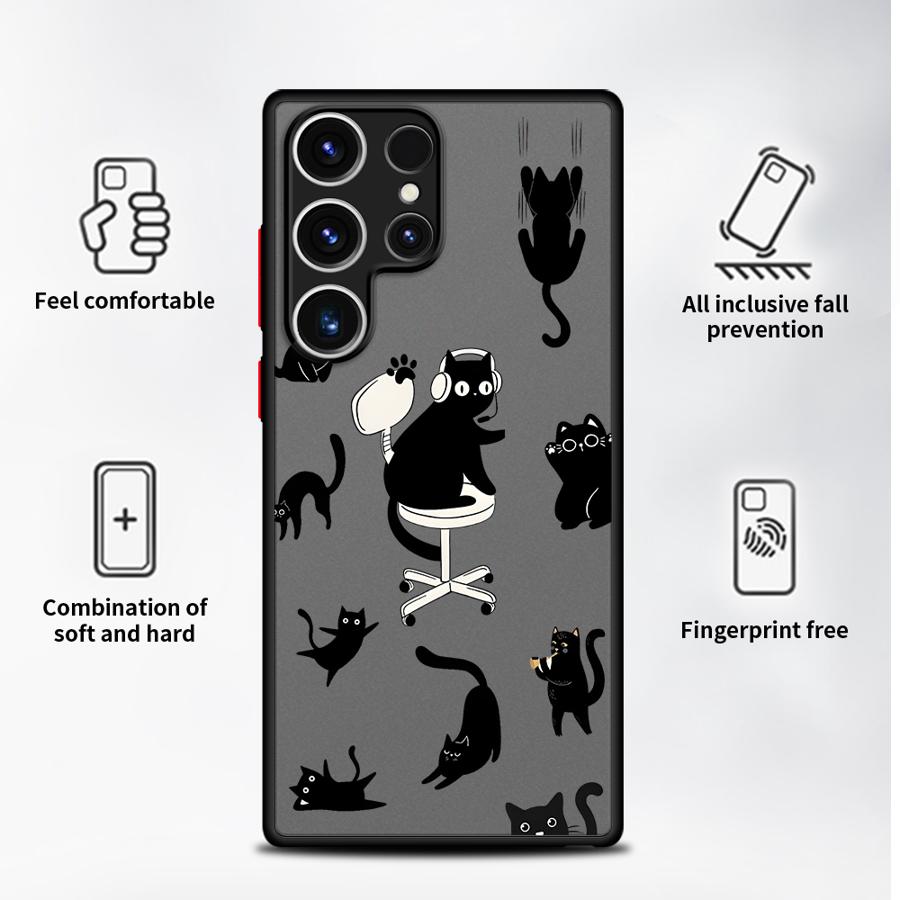 Чехол для Samsung Galaxy Note 20 Ultra 10+ S25 Ultra S23 FE S24 Plus S20 FE S22 S21 S26 Funda Задняя крышка телефона Милый мультяшный кот