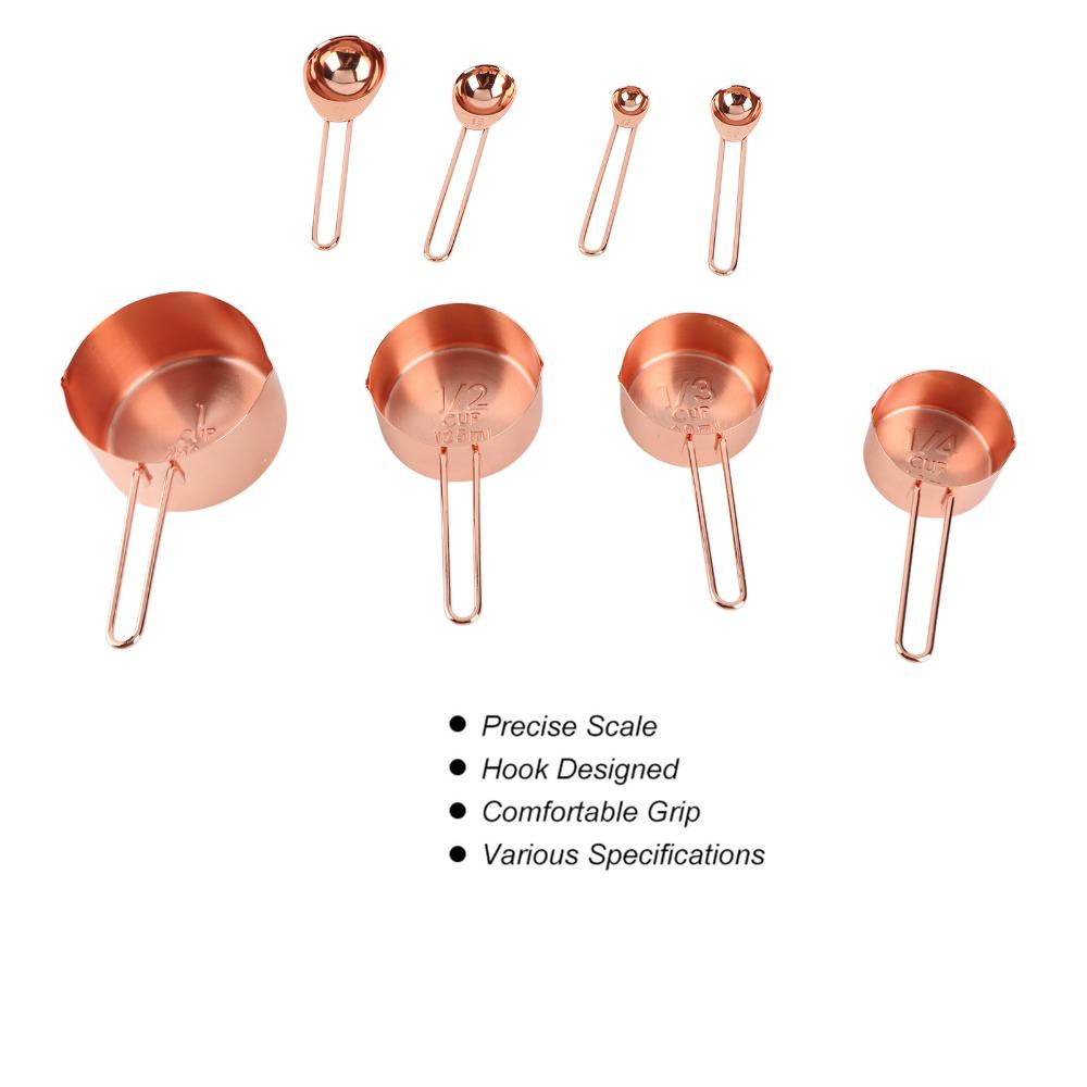 Stainless Steel Measuring Spoons Set Rose Gold Gold Baking Measuring Set Dry Ingredients