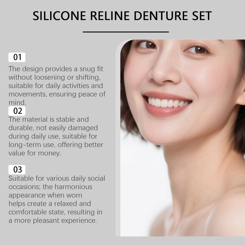 Resin Denture Decoration Set Teeth Whitening Soft Safety Perfect Fit Tooth Comfortable Smile Temporary Orthodontic Silicone Sets