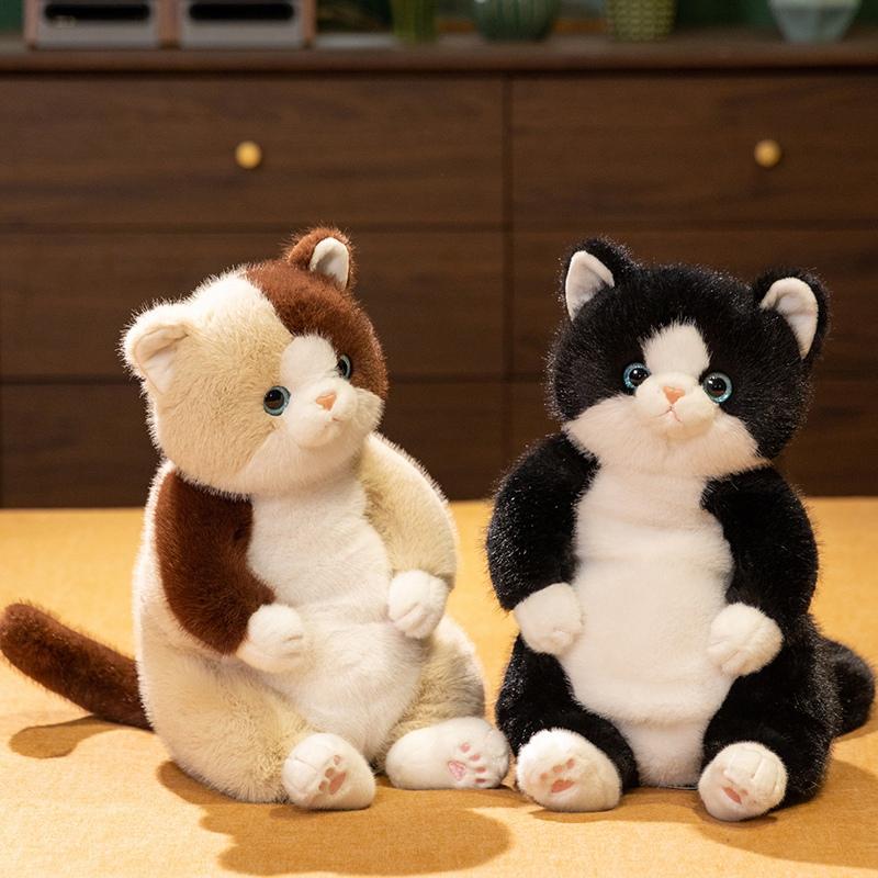 Новая Милая Имитация Набивная Кошка Плюшевая Игрушка Сидящая Кошка Мягкая Подушка-Животное Подарок Девочкам На День Святого Валентина