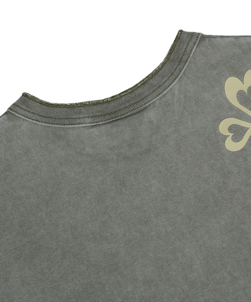 XTONZ Xtt120 Jenna Fade Washed Henley Neck Long Sleeve (Khaki)