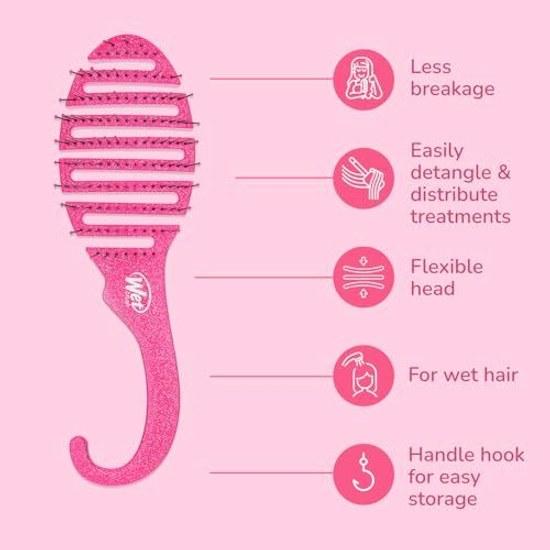 Wet Brush Распутывающая щетка для душа Глиттер Розовый 1 шт. (х 1)