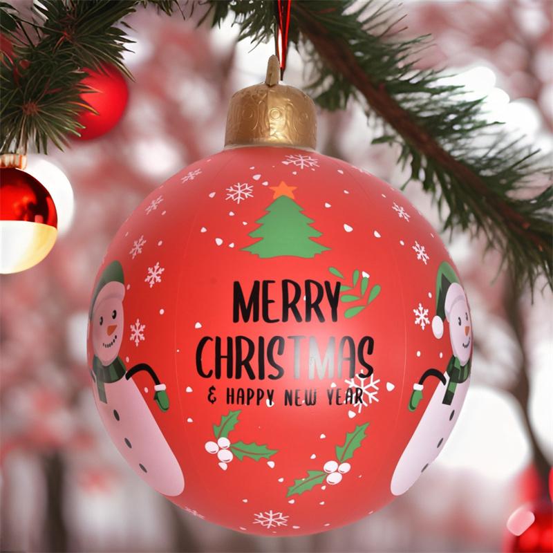 60 см Рождественский надувной шар, украшенный шаром из ПВХ, гигантские большие шары, елочные украшения, игрушечный шар без светового украшения