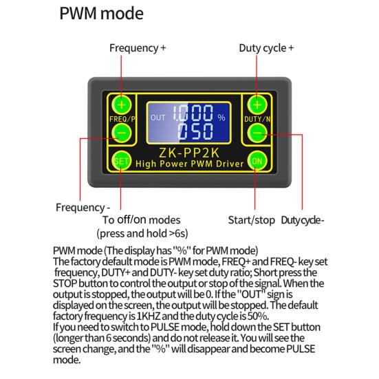 Мощный ШИМ-регулятор скорости двигателя с двойной кнопкой выбора режима «Пуск/Стоп» Импульсный драйвер ШИМ с регулируемой частотой для завода