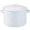 Nichi Nichi Utensils Enamel Steam Pot with Slatted Induction Compatible Made In Japan White 21cm
