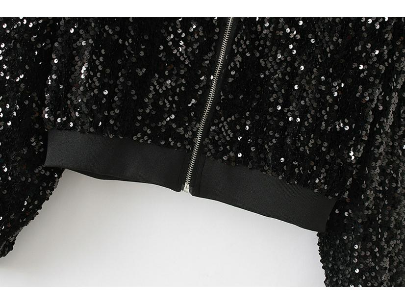 Women's Velvet Sequin Embroidered Jacket: Trendy European & American Style for Spring & Autumn Street Dance Performances