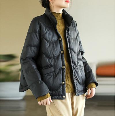 Литературный и ретро пуховик женский короткий 2025 зима легкий воротник-стойка теплый небольшой темперамент повседневный топ тренд