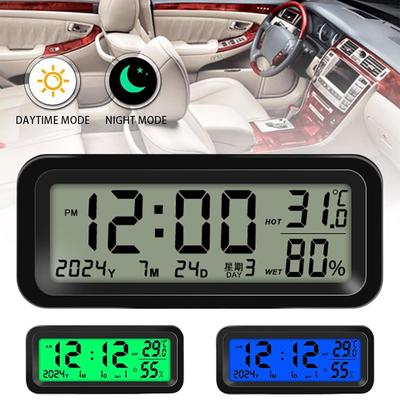 Ночник LCD Цифровые Автомобильные Часы На Солнечной Батарее Часы Температуры Автомобильные Аксессуары Приборная Панель Датчик Влажности Салон Автомобиля U3Q6