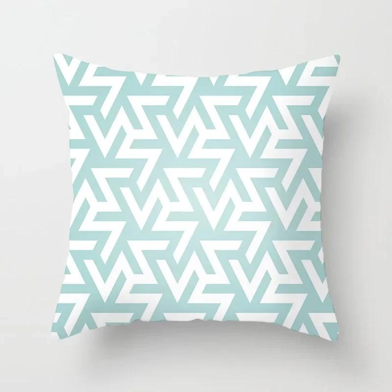 Modern Geometric Print Pillowcase Sofa Lumbar Pillowcase Mint Green Pillowcase Home Decoration Cushion Cover
