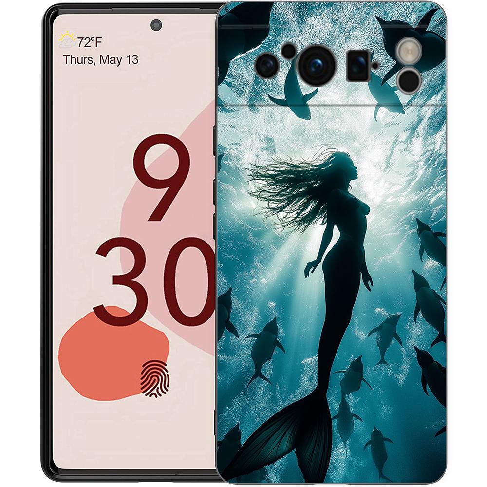 Чехол для телефона для подводного плавания для Google Pixel 10A 10 9 8 7 6 Pro XL 9A 8A 6A 7A 5G Мягкий ударопрочный ТПУ Черная крышка