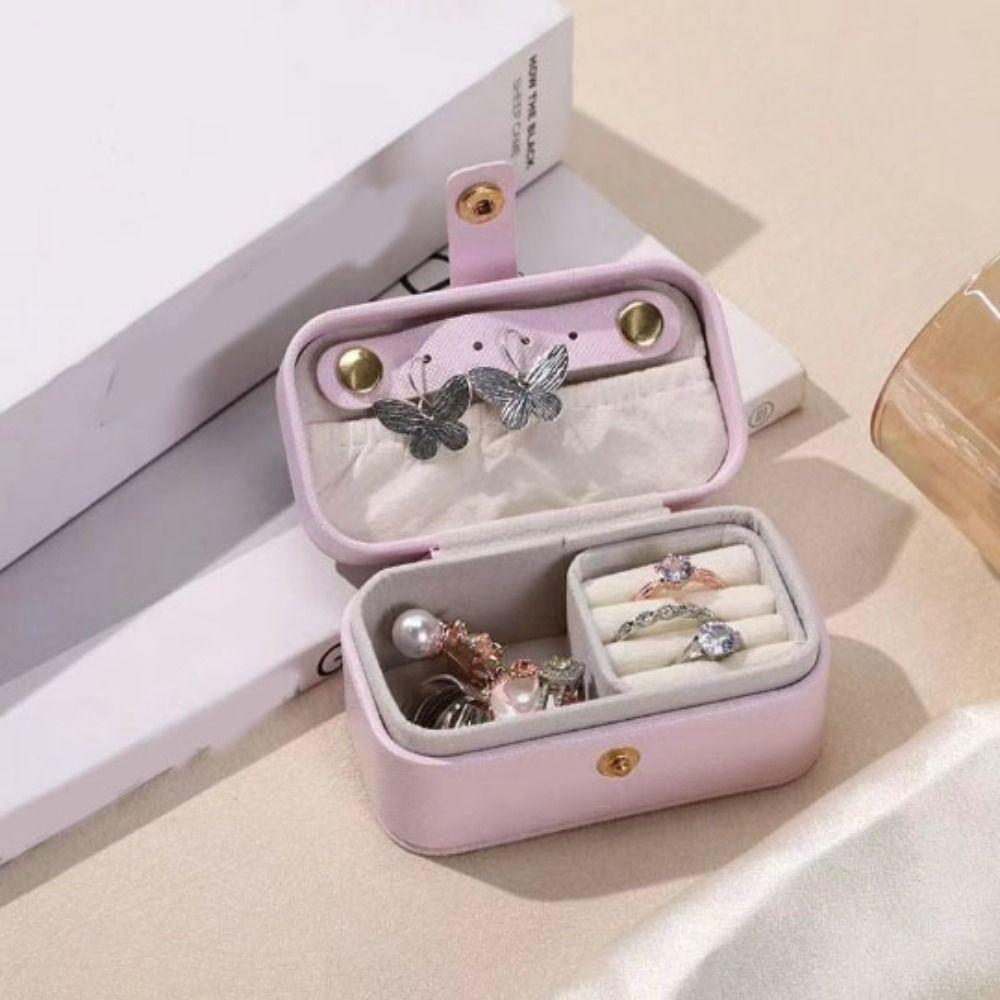Solid Color Ring Necklace Case Mini Jewelry Display Case Creative Earrings Holder Container