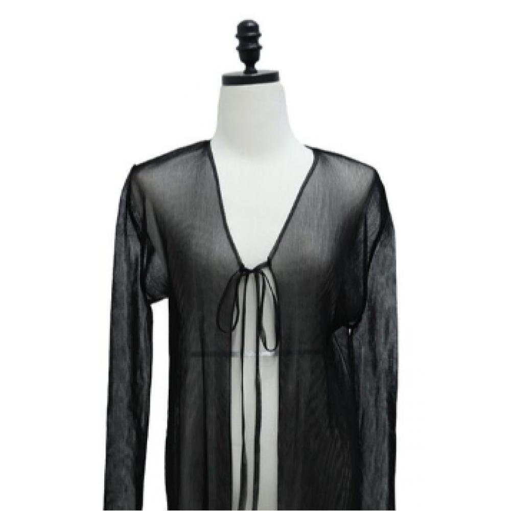 Shiz Madam Women S Sheer Pleated Long Cardigan J31576