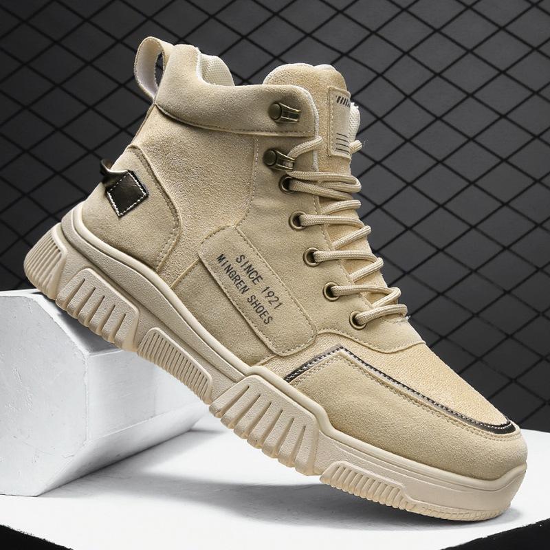 Мужские высококачественные кожаные ботинки, мужские весенние повседневные мотоциклетные ботинки на шнуровке, базовые мужские ботинки