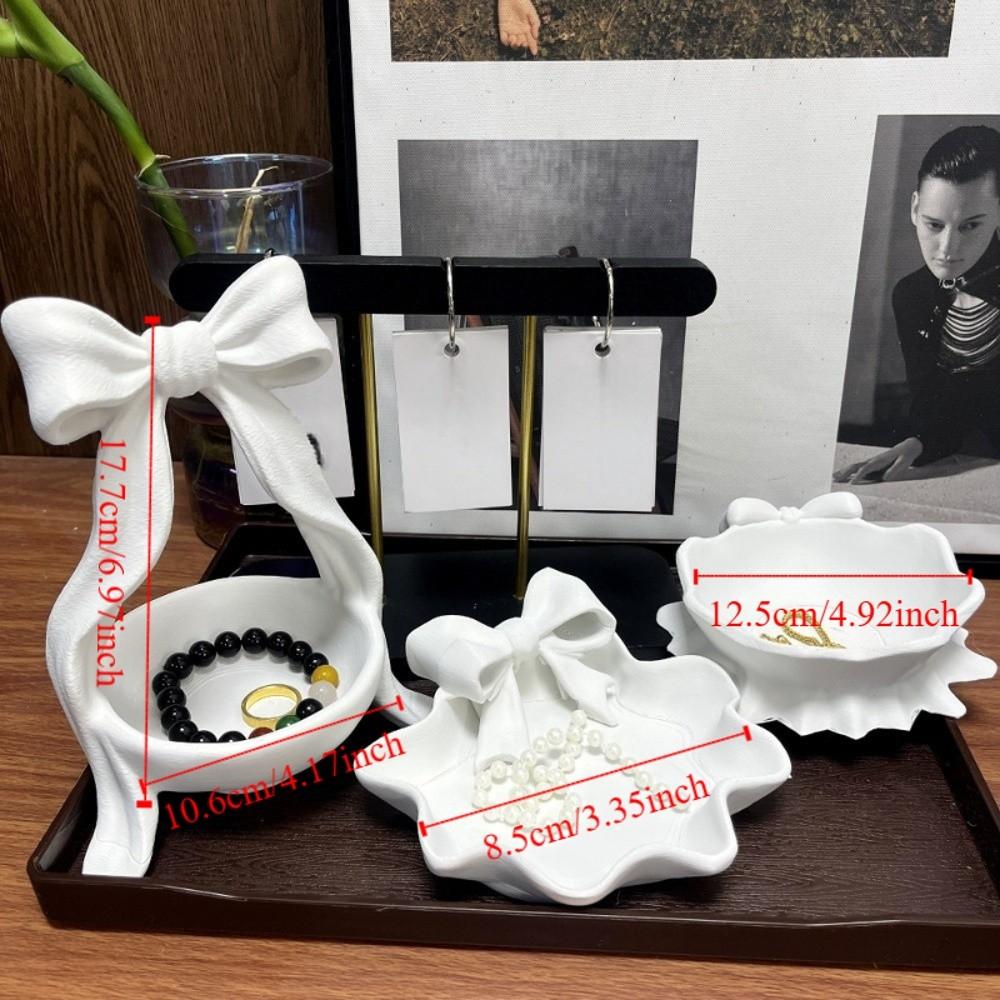 Sweet 3D Printed Jewelry Tray Decorative Jewelry Plates Fashion Bow Ribbon Ring Holder  Desktop Use
