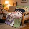 Throw High-Density Short Plush Blanket For Sofa Nap Air-Conditioned Room Soft Skin-Friendly Chibi Maruko Chan