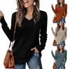 2024 Autumn/Winter V-Neck Ribbed Knit Long Sleeve Women's Top
