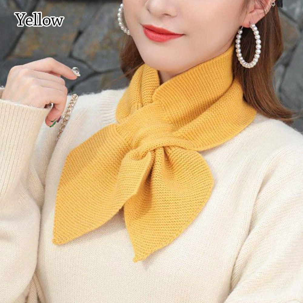 Windproof Cross Scarf Warm Sweater Bowtie Winter Neck Warmer  Women