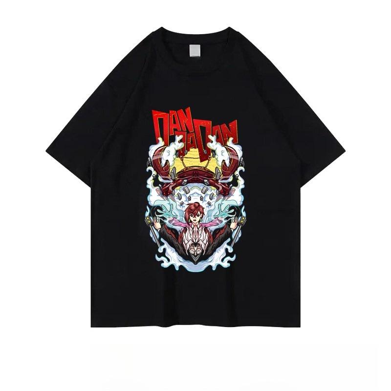 Dan Da Dan Cartoon and Funny Printed Round-neck Short-sleeved T-shirts Bold Party Anime and 2D Clothing Summer Multiple Choices