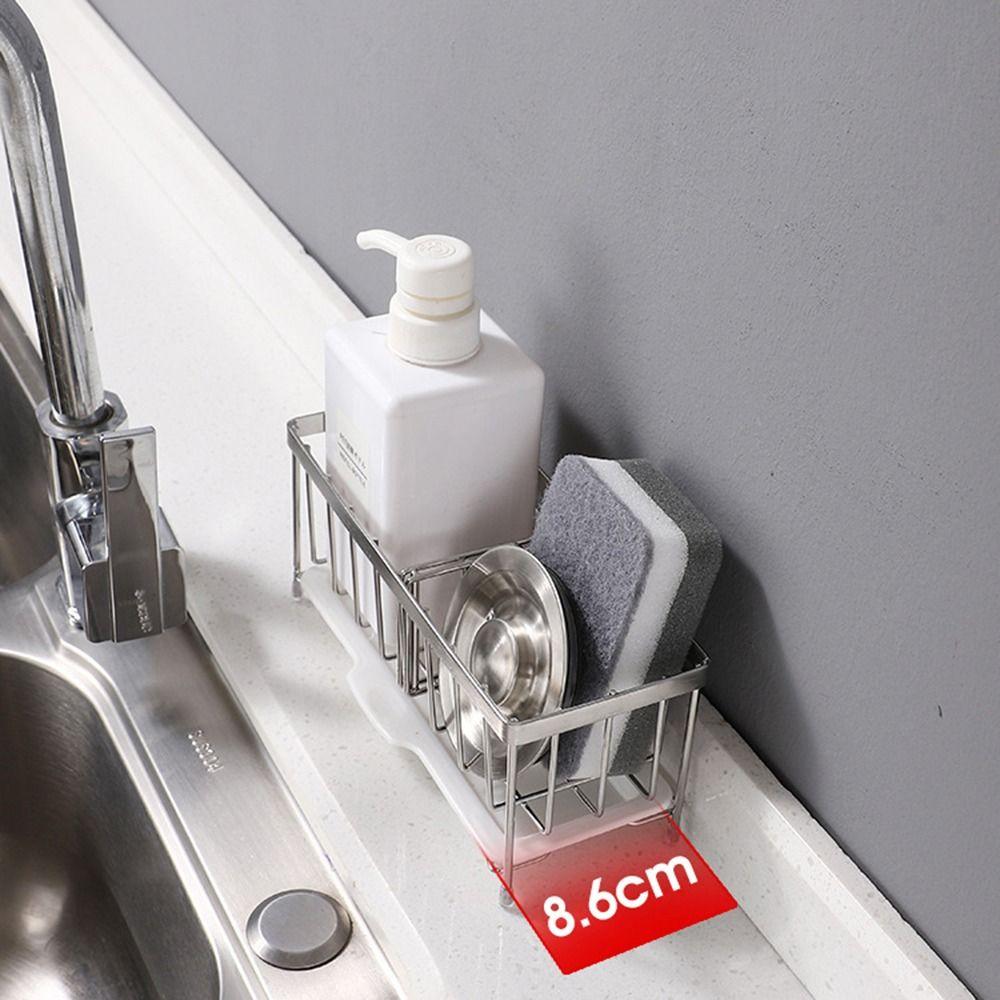 Нержавеющий держатель для кухонной губки Самодренажная сушилка Органайзер Стойка для кухонной раковины Столешница