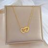 Heart To Heart Personality Minimalist Wind Furnace Real Gold Necklace Female Clavicle Chain