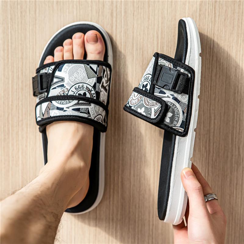 Slippers for menTrendy Style Letter Print Design High Quality Beach Slippers Can Be Worn Out Premium Women's Casual